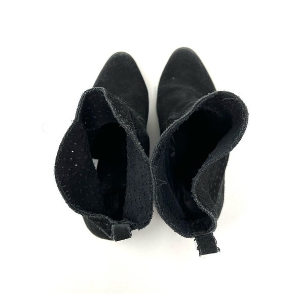 American Eagle Outfitters Black Suede Perforated Ankle Booties Size 6 - Picture 6 of 8